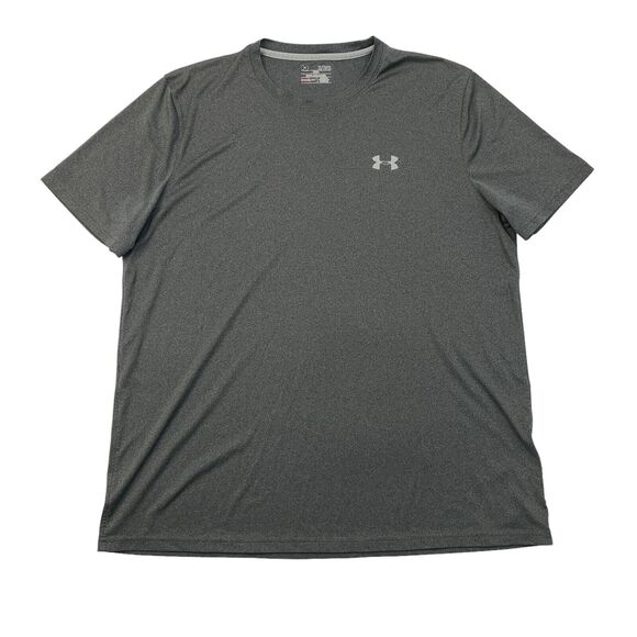 Under Armour T Shirt Men XL Extra Large Dark Grey Heatgear Gym Workout Run Train - Picture 1 of 11